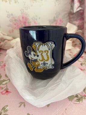 Brand New in Box! Disney Club 33 Navy Blue Ceramic Mug with Gold Accent